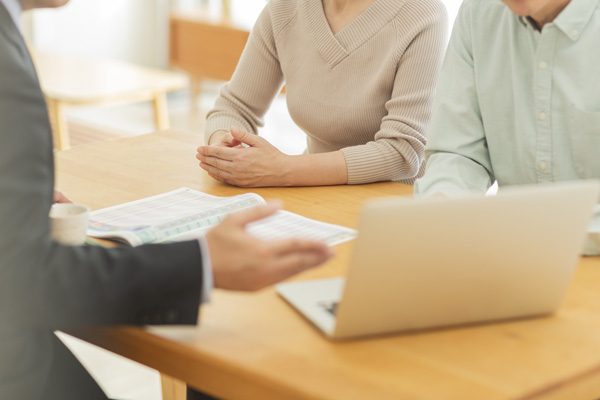 Couple during consultation with attorney